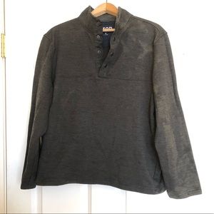 IZOD Charcoal Gray Pullover 1/4-Button Fleece
